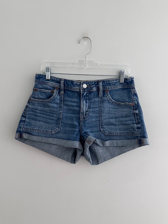 American Eagle Outfitters Pants - American Eagle Easy Shortie Denim Shorts Cuffed Hem Utility Style Size 4